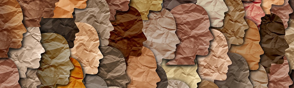 Silhouetten eines Kopfes in vielen verschiedenen Farben