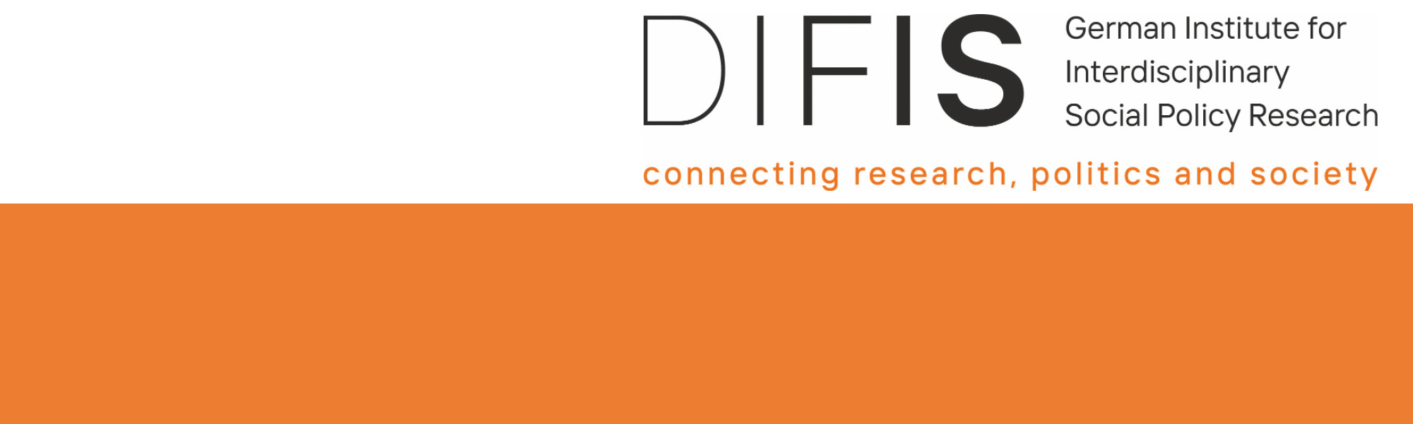 The banner shows the typical DIFIS orange and the DIFIS logo with the slogan connecting research, politics and society.